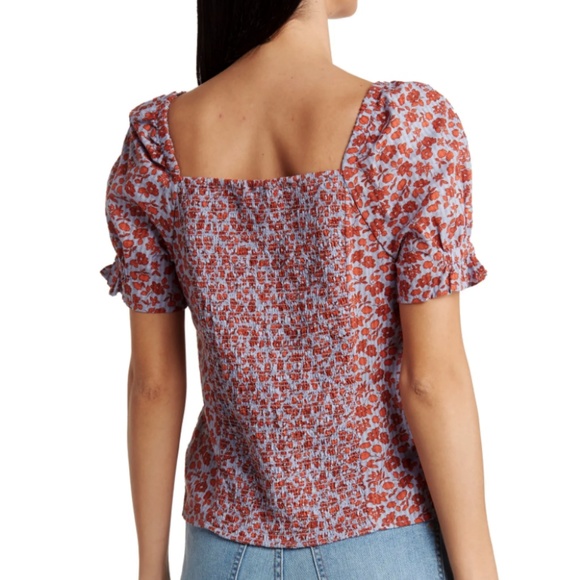 Madewell Kallie Button Front Smocked Top - Picture 3 of 10